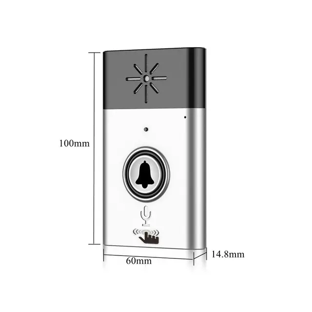 KINCO Wireless 300M Silver Smart Talk Back Doorbell Clear Voice Intercom Doorbell Smart Home Safety Controller Long Standby Time