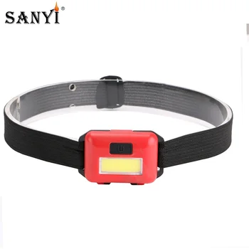 

Sanyi Mini Headlamp COB LED 3 Modes Headlight Flashlight Torch Head Light For Camping Hunting Fishing 4 Colors 3xAAA Battery