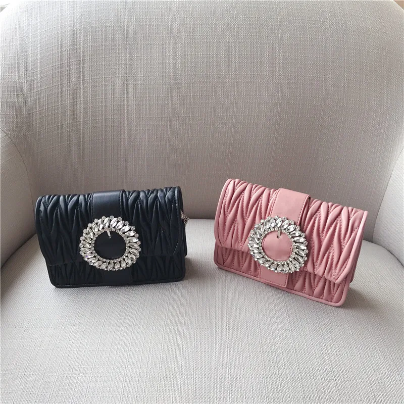 

free shipping Set auger sheepskin contracted joker leather handbag chain bag new summer single shoulder bag worn small package