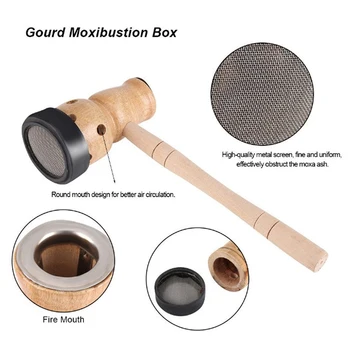 

2018 Hot Moxa Mugwort Moxibustion Box Wooden Gourd Device Massage Burner Roll Set Wormwood Artemisia Acupuncture Moxa