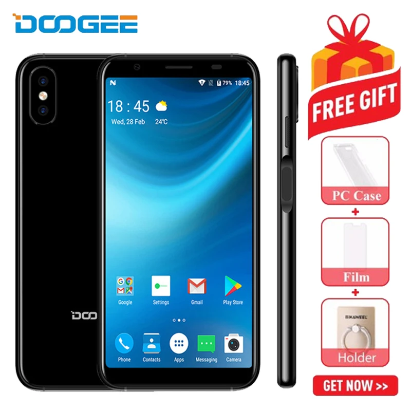 DOOGEE X55 смартфон с 5 дюймовым дисплеем четырёхъядерным процессором MT6580 ОЗУ 1 ГБ ПЗУ
