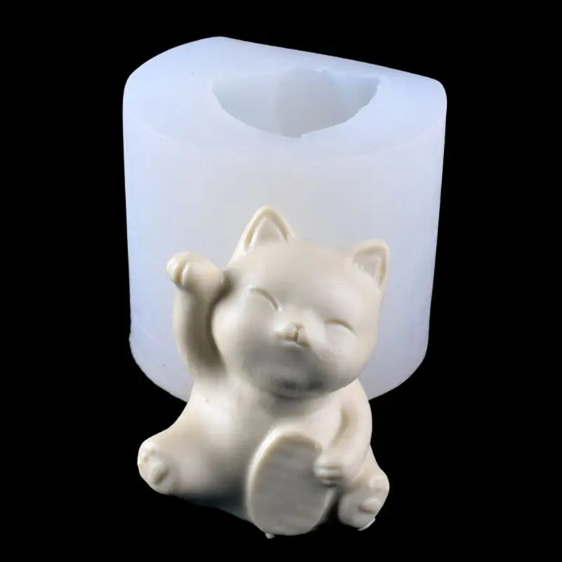 Милый Kawaii 3D Кот на удачу силиконовая форма для ручной работы помадка торт мыло формы