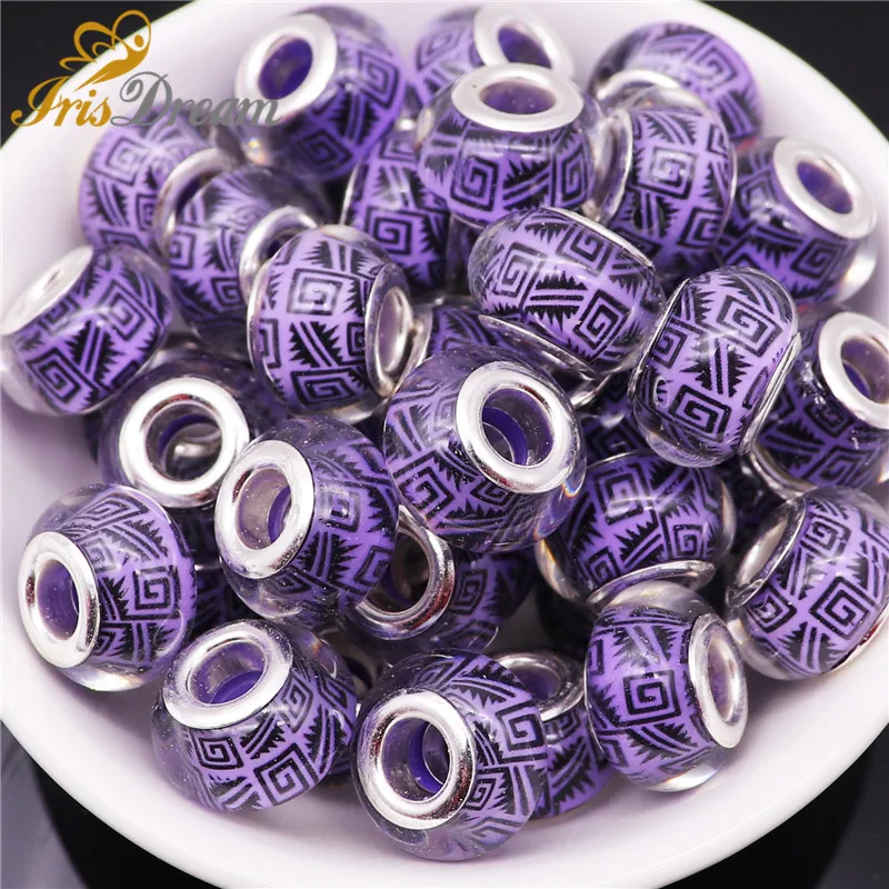 

20Pcs New Color Stripe Rondelle Murano Spacer Charms Large Hole European Beads fit Pandora Bracelet Necklace for Jewelry Making