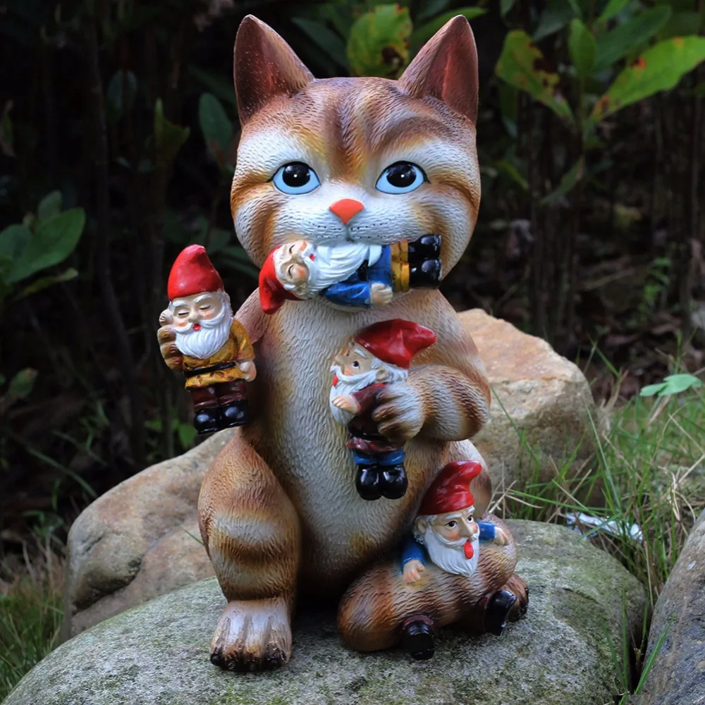 garden gnome statue cat massacre funny gnomes sculpture figurines art decor best indoor - Garden Figurines garden gnome statue cat massacre funny gnomes sculpture figurines art decor best indoor - Garden Figurines