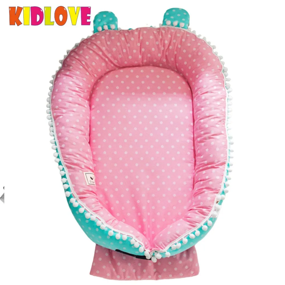 Kidlove Детские гнездо кровать или малыша Размер гнездо, мяты и совы, портативный кроватки, co sleeper babynest для новорожденных и малышей SAN0