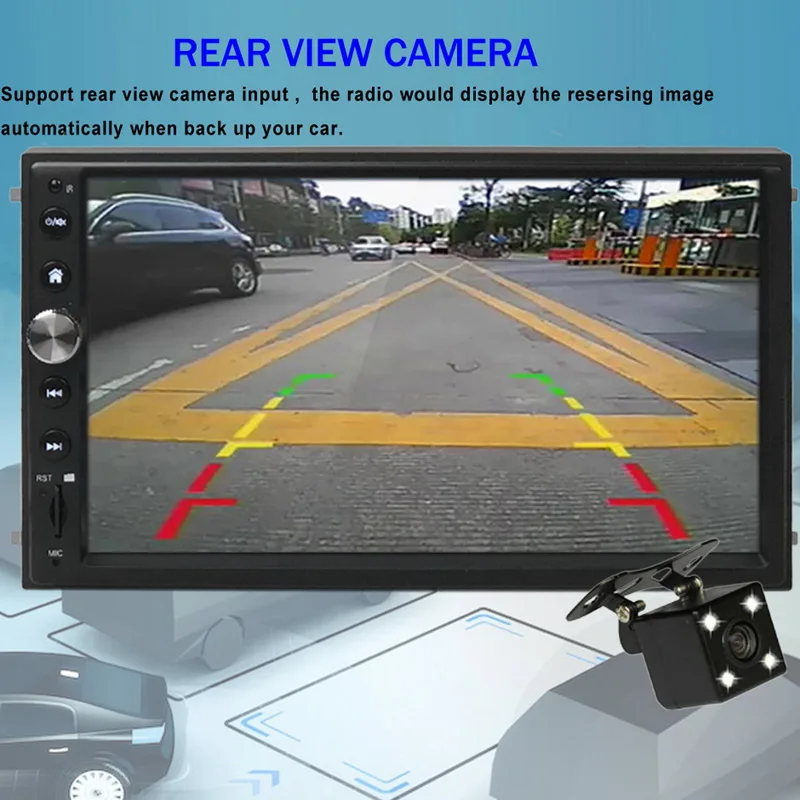 7 '2 DIN Автомобильная радио камера заднего вида DVR Авторадио gps Navi Mirror link мультимедиа для Apple Carplay и Android MP5 Bluetooth автомобильный аудио