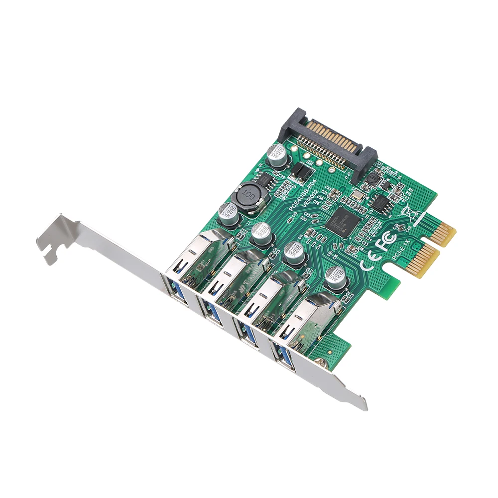 PCI-E на USB3.0 Плата расширения PCI-E карта адаптера с кронштейном Поддержка USB2.0 с 480 Мбит/с USB3.0 5 Гбит/с для SSD HDD