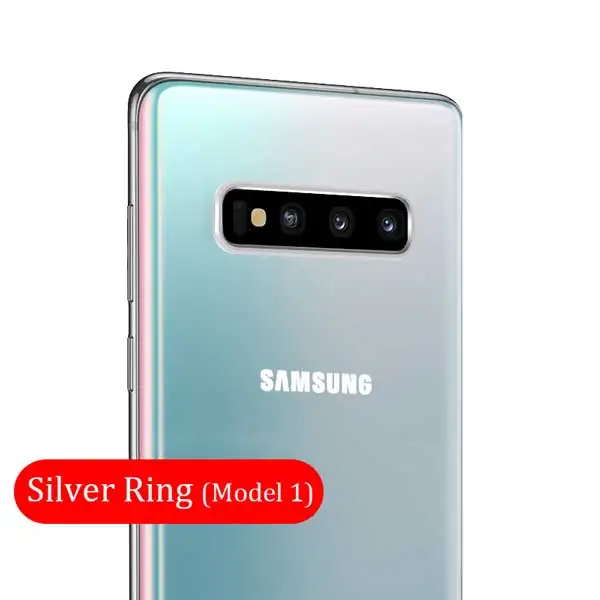 Защитное стекло для камеры для samsung Galaxy S10 Plus S10E Note 10, металлическое закаленное стекло для объектива камеры, защитное кольцо, чехол - Цвет: Silver Ring(Model 1)