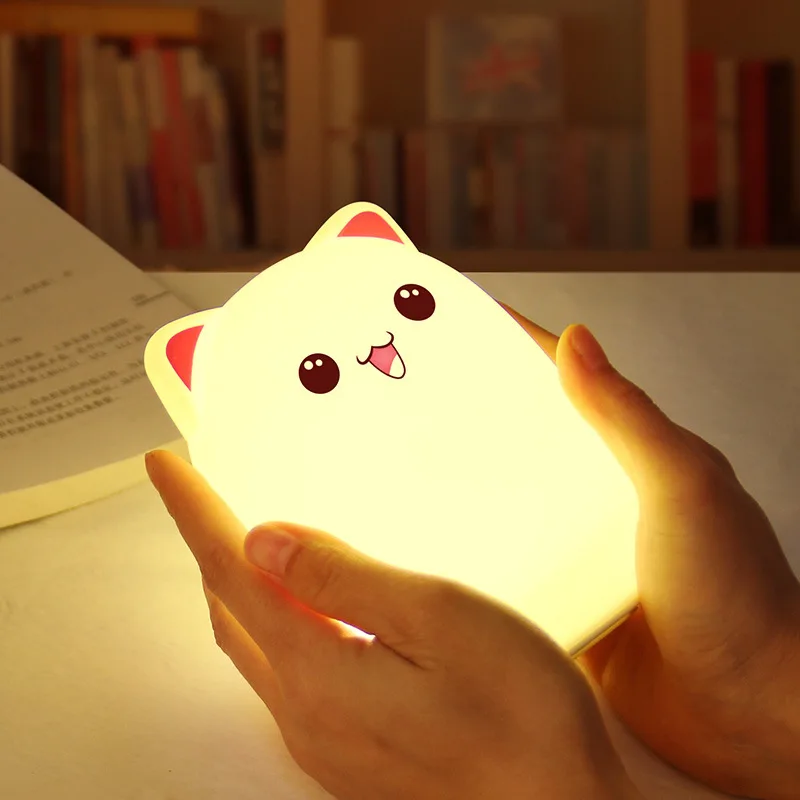 

NEW Lovely Cat LED USB Children Animal Night Light Rechargeable USB LED Lamp Night Light Room Decoration Gift for Children