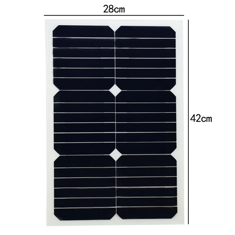 Высокая эффективность 20 Вт 12 В солнечная панель энергии полу Гибкий монокристаллический Sunpower для RV автомобиля лодки PV поли солнечный модуль