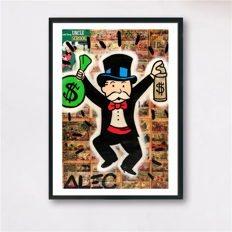 Alec Monopolies Man With Money Bag HD холст картина печать гостиная домашний декор Современное