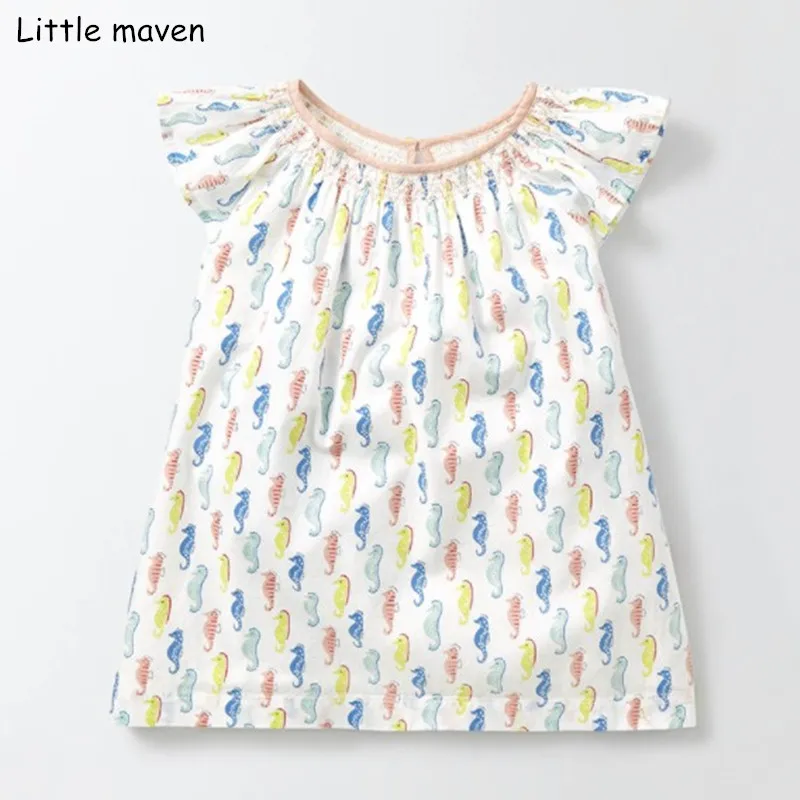 Little maven/ Детская летняя одежда для маленьких девочек футболка с короткими рукавами и принтом единорога брендовые хлопковые футболки 51052