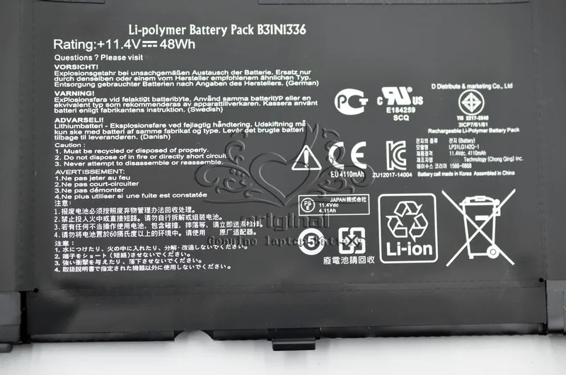 JIGU Original laptop Battery B31N1336 For ASUS for VivoBook S551 S55IL S551LN-1A 11.4V 48WH B31N1336 BATTERIES JIGU Original laptop Battery B31N1336 For ASUS for VivoBook S551 S55IL S551LN-1A 11.4V 48WH B31N1336 BATTERIES