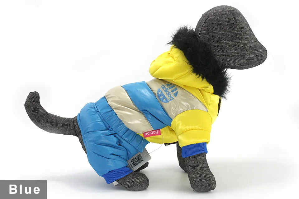 adidog New Winter Pet dog Clothes for Small Medium Dog Pet clothing Coat hoodies Waterproof Super Warm Jacket Snow chihuahua for Winter 1101
