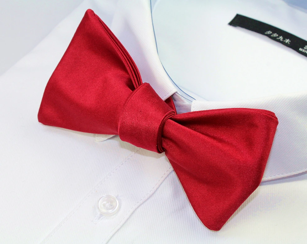 Mens Bowties Solid Color Plain Silk Self Tie Bow Ties Butterflies Noeud Papillon Business Wedding GUSLESON New Quality Fashion