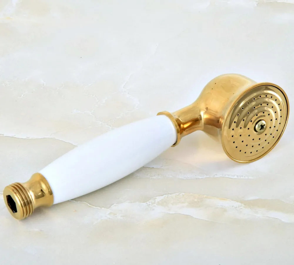 Luxury Polished Gold Color Brass Telephone Shape Hand Spray Handheld Shower head / Bathroom Accessory (Standard 1/2&quot) mhh048 |