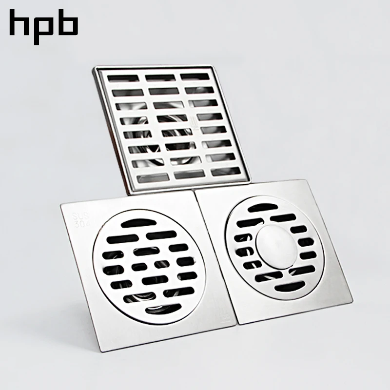 HPB Solid SUS304 из нержавеющей стали душевой сток в полу 10*10 см для дезодорирующей