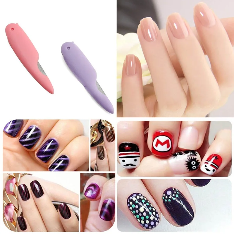 1 Pcs Cartoon Folding Nail File Metalic Stainless Steel Fold Purple Cuticle Lime A Professionel Tool Files Random Color