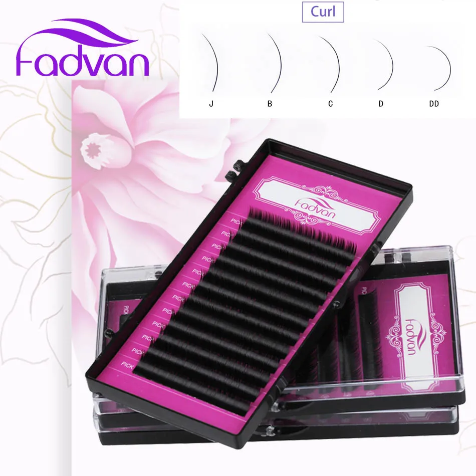 

Wholesale Price Fadvan Eyelash Extension Synthetic Hair Mink Hand Made DD/D/C/B/J Curl Individual False Eyelashe Extensions
