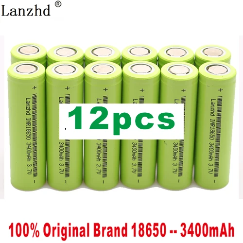 Новинка 3,7 18650 батарея 3400mAh INR18650 30A разрядка литий-ионная аккумуляторная батарея для фонариков инструменты и игрушки(10-40 шт - Цвет: 12 PCS-3400mAh