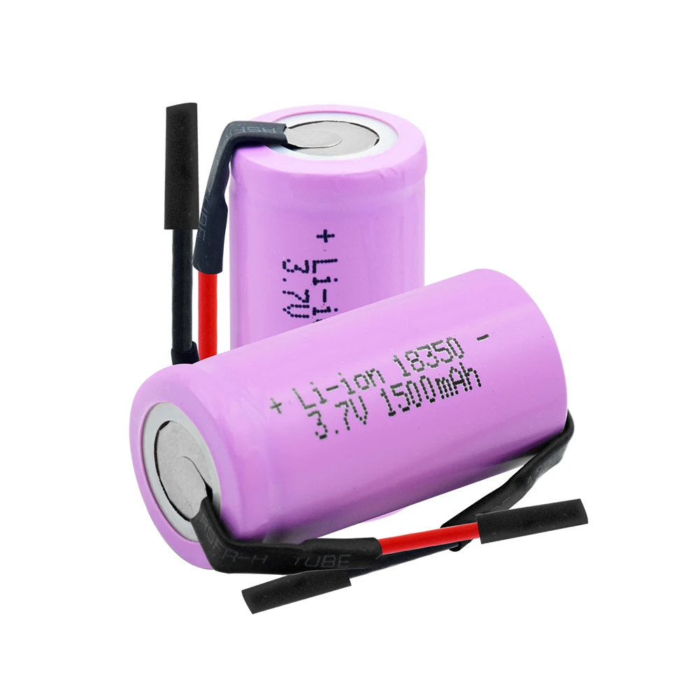 18350 литий-ионная аккумуляторная батарея 1500mah 3,7 V High Drain 10A для электронных сигарет 18350 Vape литиевые батареи с проводами