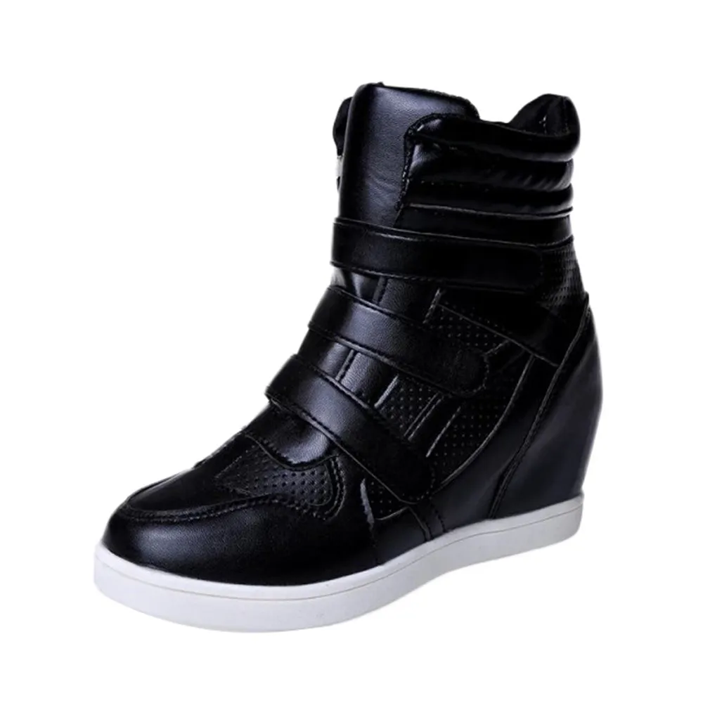 

Women Ankle Winter Boots 2019 Leather Thick Bottom Casual female chaussure femme basic boots shoes woman