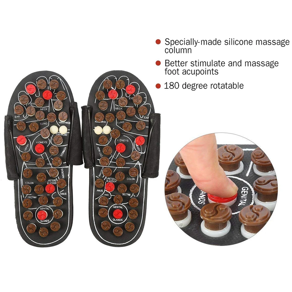 Rotatable Foot Massage Slipper Acupuncture Therapy Massager Shoes For Foot Acupoint Activating Reflexology Feet Care Massageador