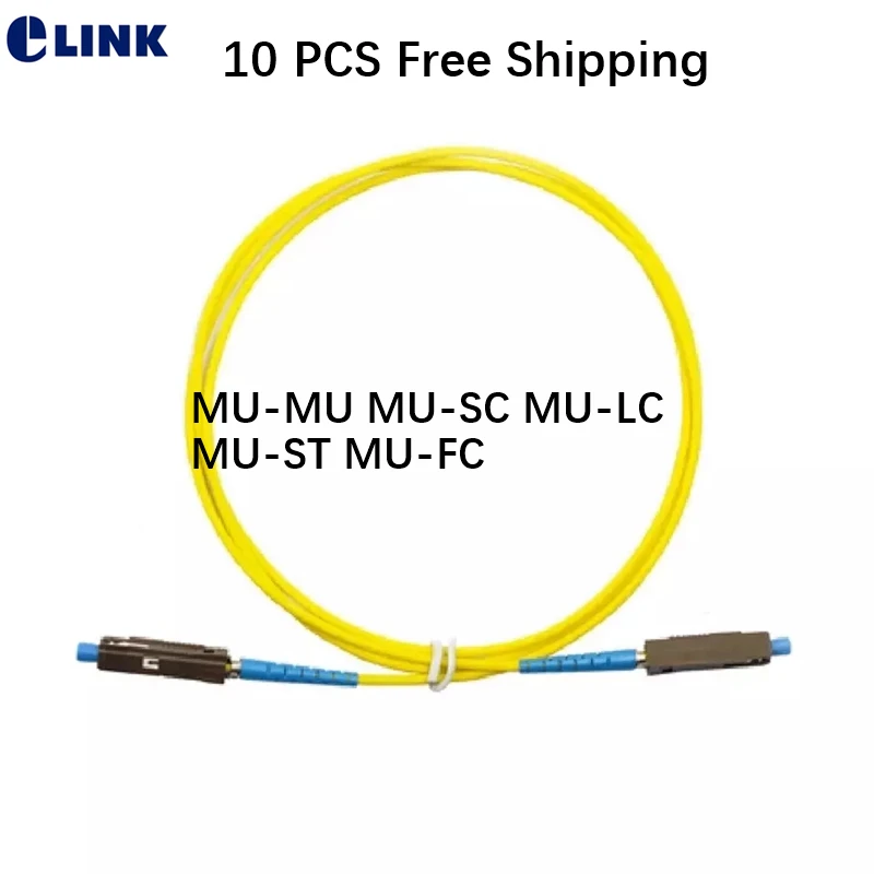 10mtr de Jumper de Fibra Patchcord sx Mu-lc Mu-fc Mu-sc Mu-st Óptica Simplex 9 - 125um Ftth Patch Cabo il 0.3db 10pcs 10m mu sm 1 Equipamentos de fibra óptica