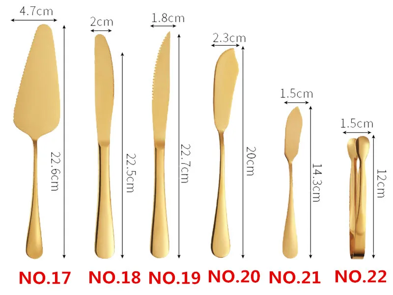 Набор посуды из блестящего золота, набор столовых приборов из чистого золота, набор столовых приборов из нержавеющей стали 18/10, столовый нож для мяса, стейка, столовые вилки для мороженого, столовые приборы