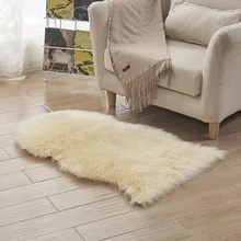 Мех Искусственная овчина ковер с длинным ворсом для коврики для гостиной кожа мех простые пушистые коврики моющаяся Нескользящая Спальня Ковер