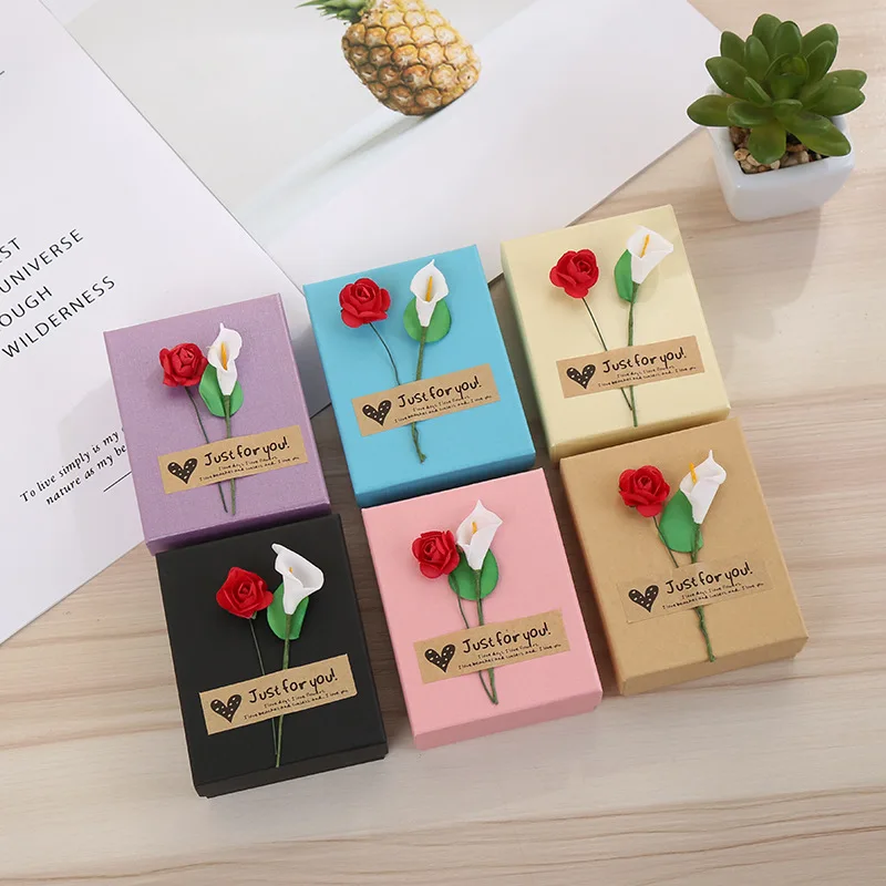 

New Necklace,Rings, Earrings, Bracelets,Jewelry Box Creative Gift Box Jewelry Box Wholesale Simple Style Send A Note, Flower
