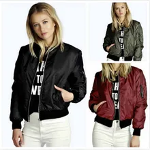 2019 Autumn Jacket Women Long Sleeve Basic Coats Bomber Women Casual Short Women Outerwear Coat Casual Stand Collar Outerwear 2016 women stand up collar deep colour running basic jackets sports outerwear
