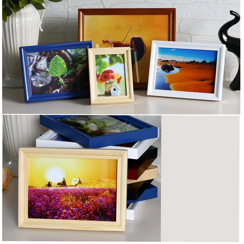 Creative square shaped environmental protection plastic PS European Retro wall mounted and table photo frame