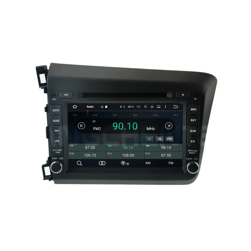 Best Android 9.0 Car GPS DVD Radio For HONDA CIVIC 2012 With IPS Touch Screen BT WiFi Mirror Link Supports OBD DVR Front And Back Cam 1