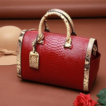 

073018 new hot yesetn women handbag female leather Boston bag