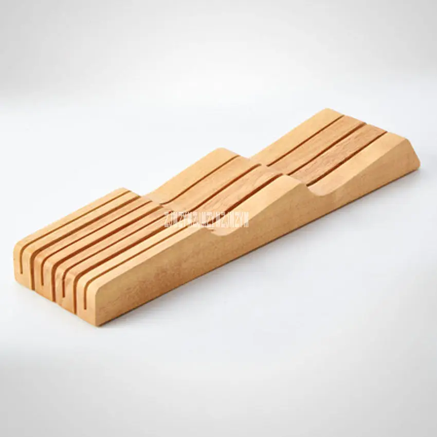 Высококачественная креативная подставка для ножей с выдвижным ящиком, натуральная деревянная подставка для ножей, ресторанных кухонных принадлежностей, Держатель ножей из цельного дерева - Цвет: Rubber wood