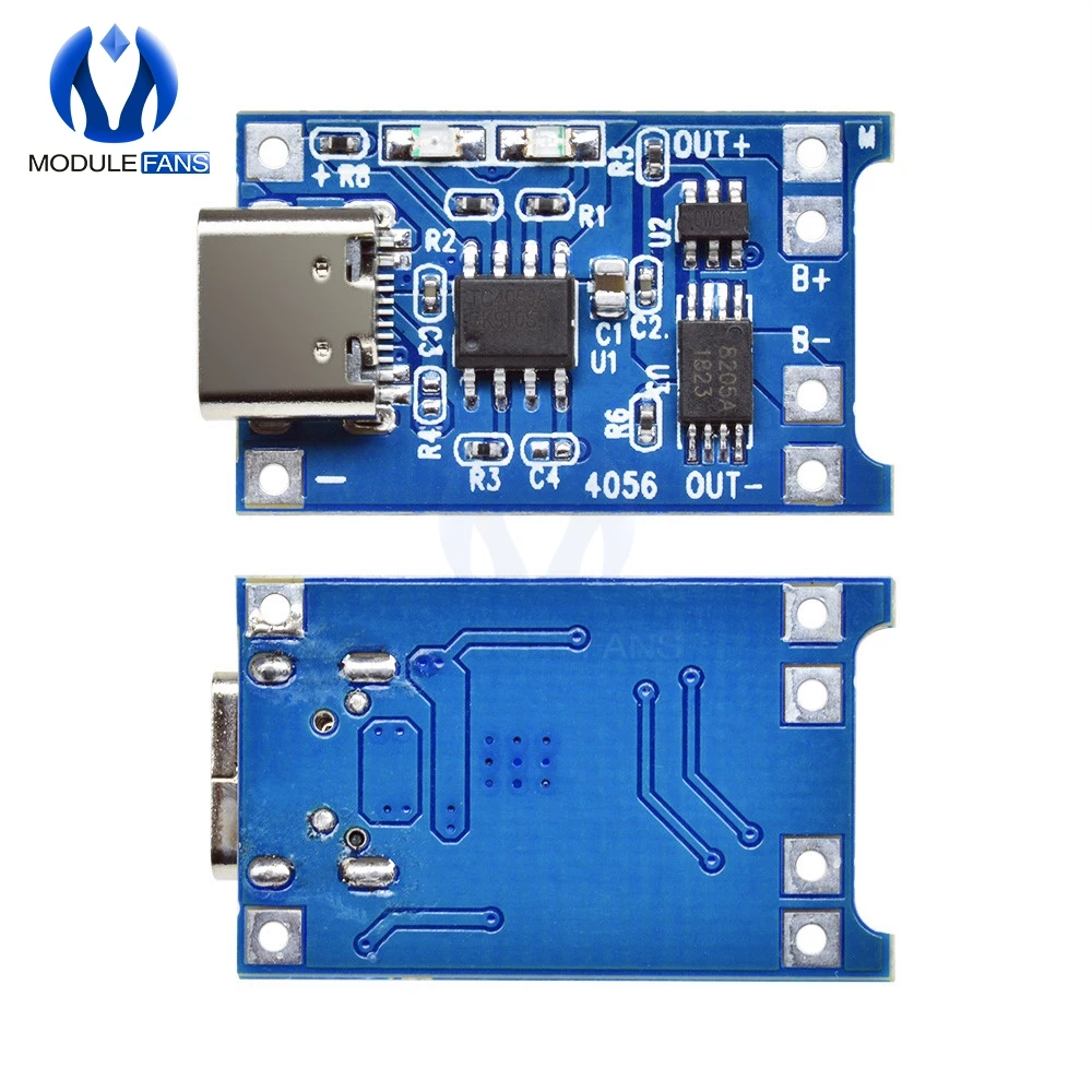 5PCS TP4056 Type-c USB 5V 1A 18650 Lithium Battery Charger Li-ion Module Charge Board With Protection Dual Functions