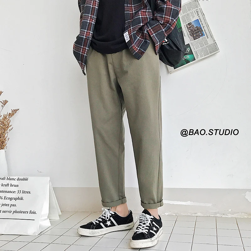 2019 Man Casual Straight Harem Pants Streetwear Pink Pants Men Joggers Big Pockets Mens Sweatpants Loose Trousers