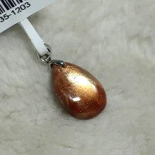 Высокое качество вспышки хороший свет натуральный оранжевый золотой Солнечный камень кулон 00435