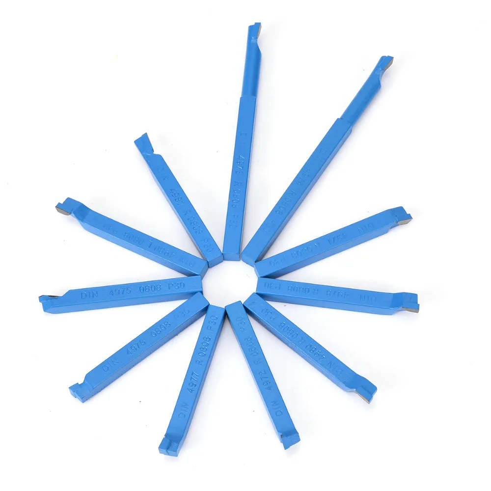 

11Pcs Carbide Tipped Tool Bit Sets 8*8mm Brazed Cutter Tools Bit Set For Metal Milling Tool