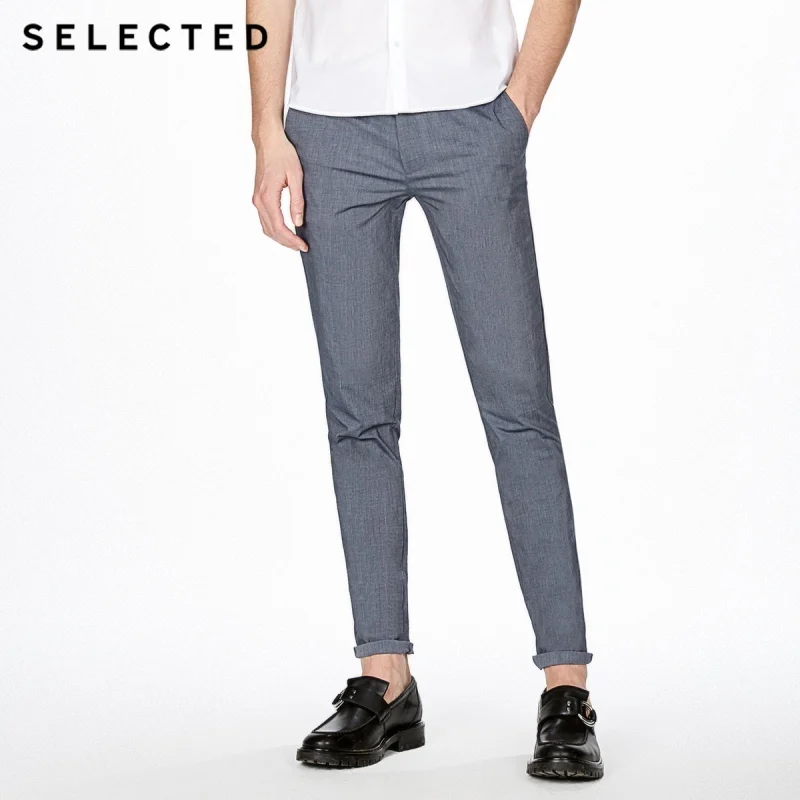 SELECTED Cotton slim fit business leisure pants S|4182W2515|Брюки-карго| |