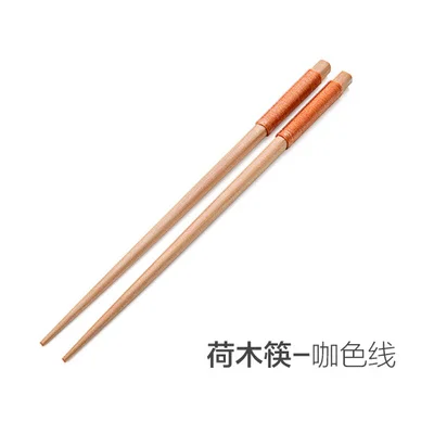 2 пары! Многоразовые натуральные железные деревянные китайская палочка для еды, заостренные японские противоскользящие палочки для еды, набор, подарочная посуда для взрослых детей - Цвет: A