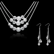 Silver Jewelery Assertion Necklaces And Earrings Style African Wedding ceremony Beads Luxurious Costume Jewellery For Sale Perhiasan Set Sps