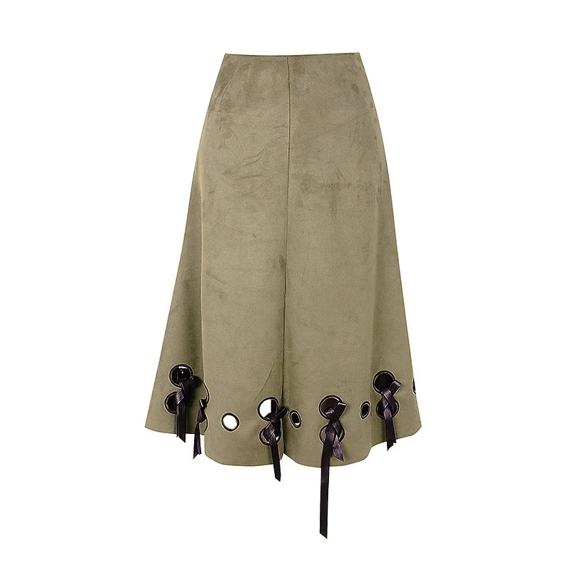 2017 Women High Quality Skirt Lady Elegant Casual High Waist A Line Mid