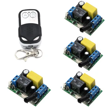 

315Mhz 433Mhz AC220V 1CH 10A RF Wireless Remote Control Switch System Transmitter & 4 Receiver Relay Receiver Smart Home Switch