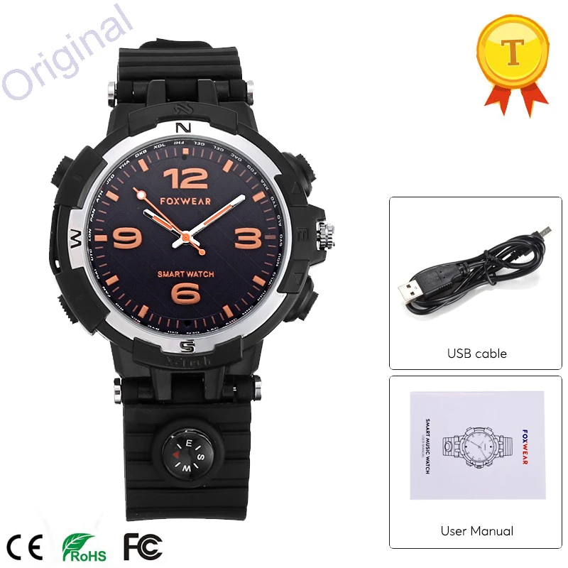 New Classic MP3 Player Bluetooth Smart Watch 4GB Rom Car Bicycle Driving Compass Hiking Wrist Alarm Clock With App Control | Электроника