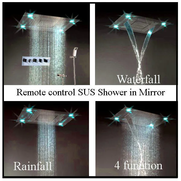 Fancy 60*80cm high flow waterfall rainfall overhead shower head led