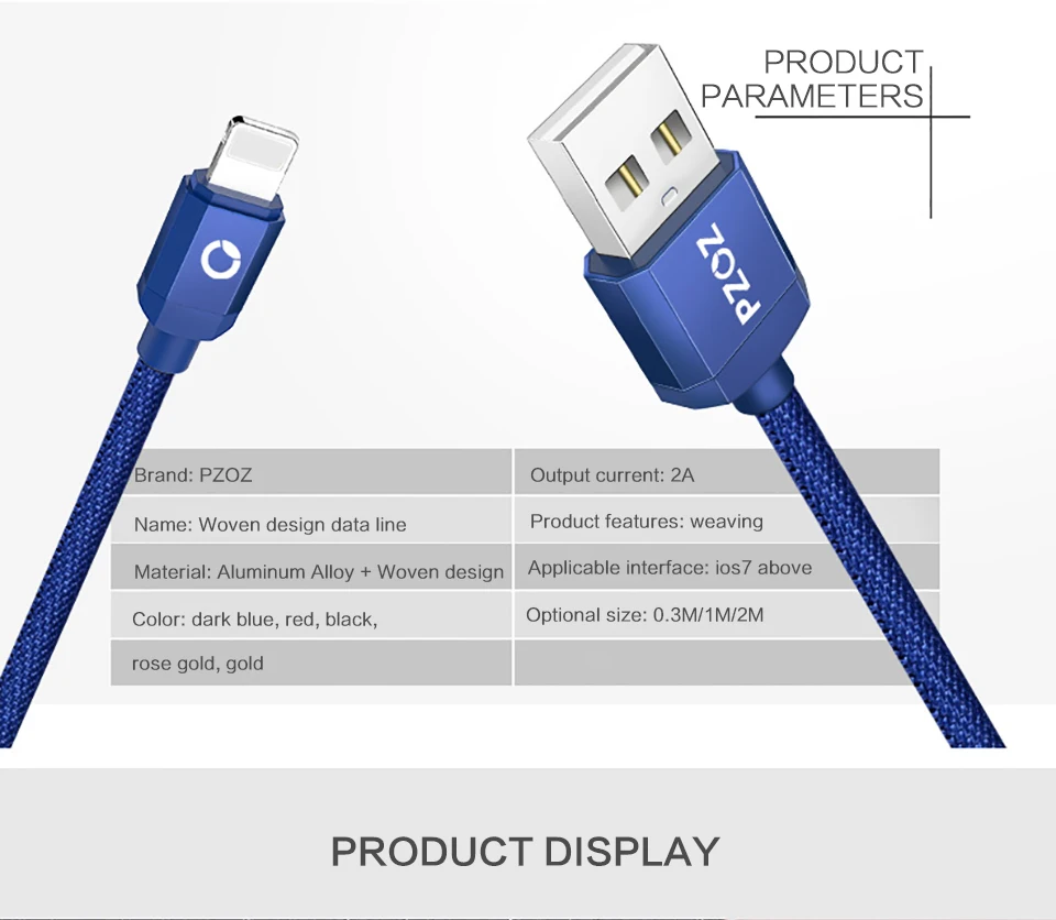 PZOZ USB кабель для быстрой зарядки для iphone Xs Max Xr X 8 7 6 6s plus 5 s 5S 5c SE ipad кабель для передачи данных кабели для мобильных телефонов