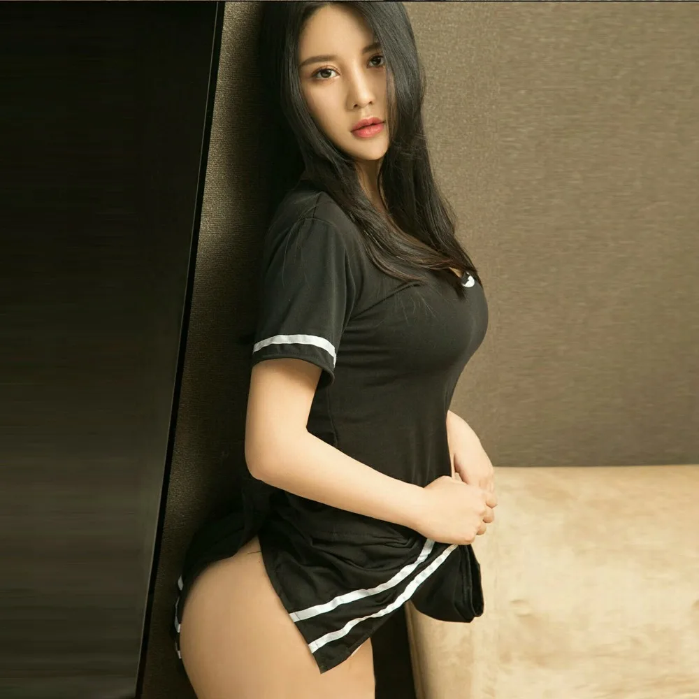 Sexy Lingerie Black Skirt Soft Student Outfit Club Dresses ...