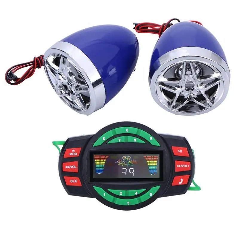 

Motorcycle Smart Anti-theft Protection System Handsfree Bluetooth Audio FM Radio Stereo Speaker MP3 USB Phone Charger